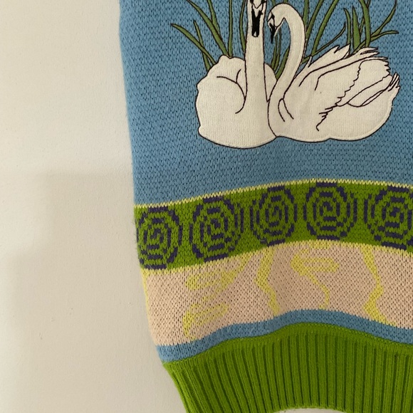 House Of Sunny Swan Lake Vest UK 14 Chunky Knit Jumper ASO The White Lotus - Picture 5 of 13